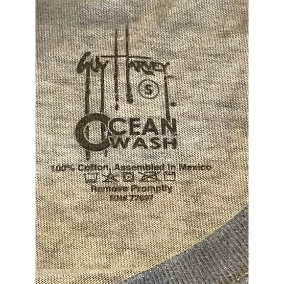 Mens GUY HARVEY Brown Gray Short Sleeve T-Shirt Size S Ocean Wash - Picture 4 of 4